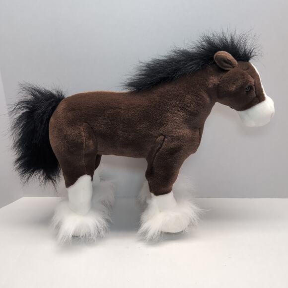 Gund Clyde Clydesdale Horse Plush Stuffed Animal 42985 Brown & White - Picture 3 of 11
